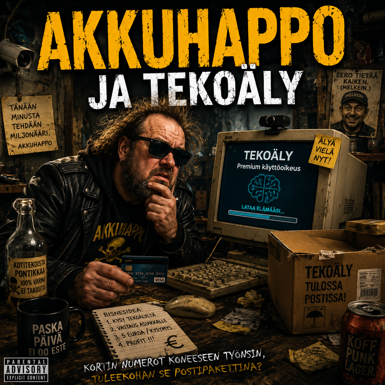 Akkuhappo ja tekoäly -biisin kansikuva