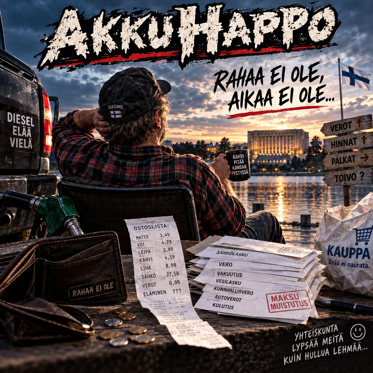 Rahaa ei ole, aikaa ei ole -biisin kansikuva