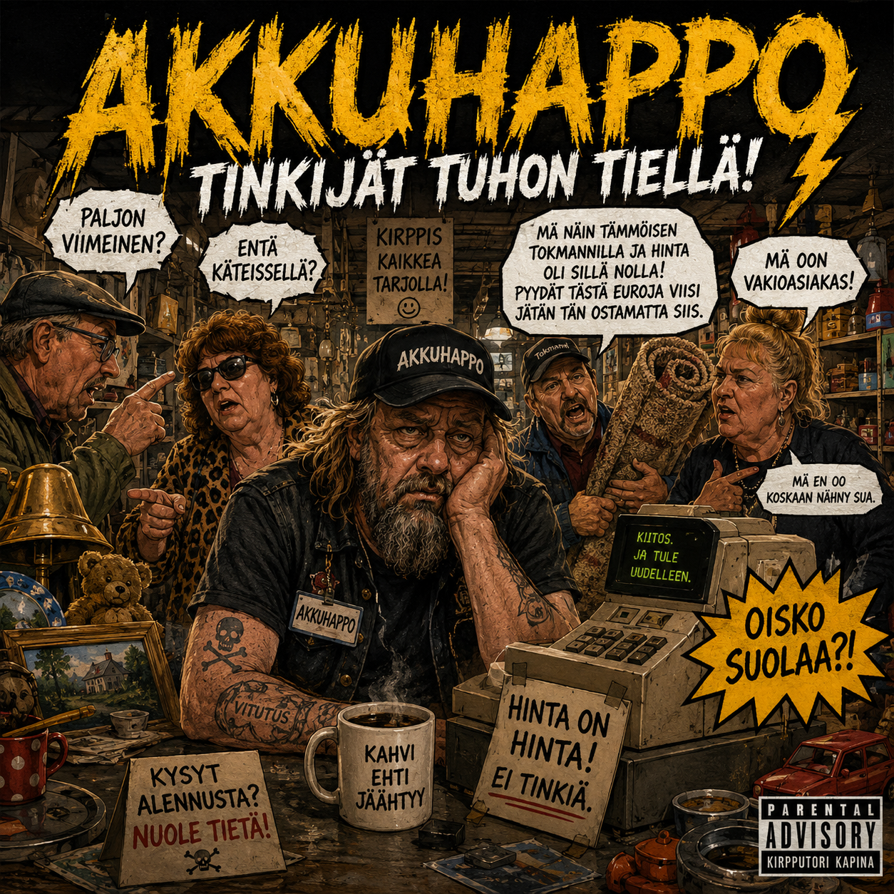 Tinkijät tuhon tiellä -biisin kansikuva